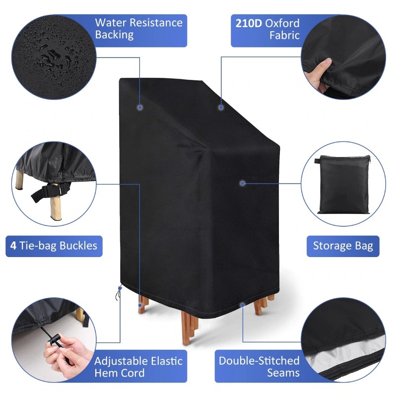 Outdoor Furniture Waterproof - 1/2/PCS Stacked Chair Dust Cover Waterproof