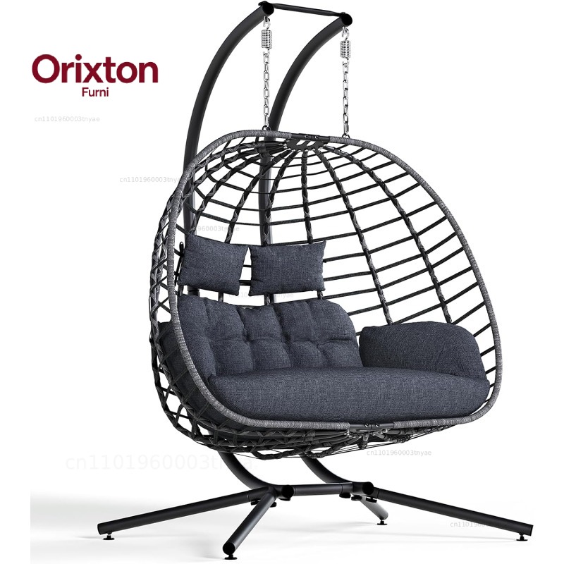 Hanging Egg Chair - Double Egg Swing Chair with Stand,