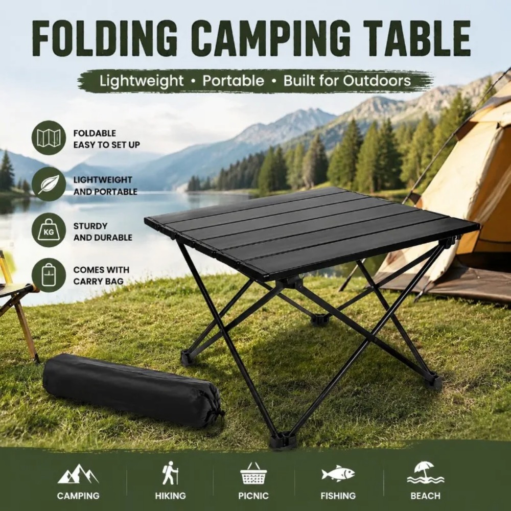 Folding Picnic Table - Ultra-lightweight Portable Camping Folding Table Roller
