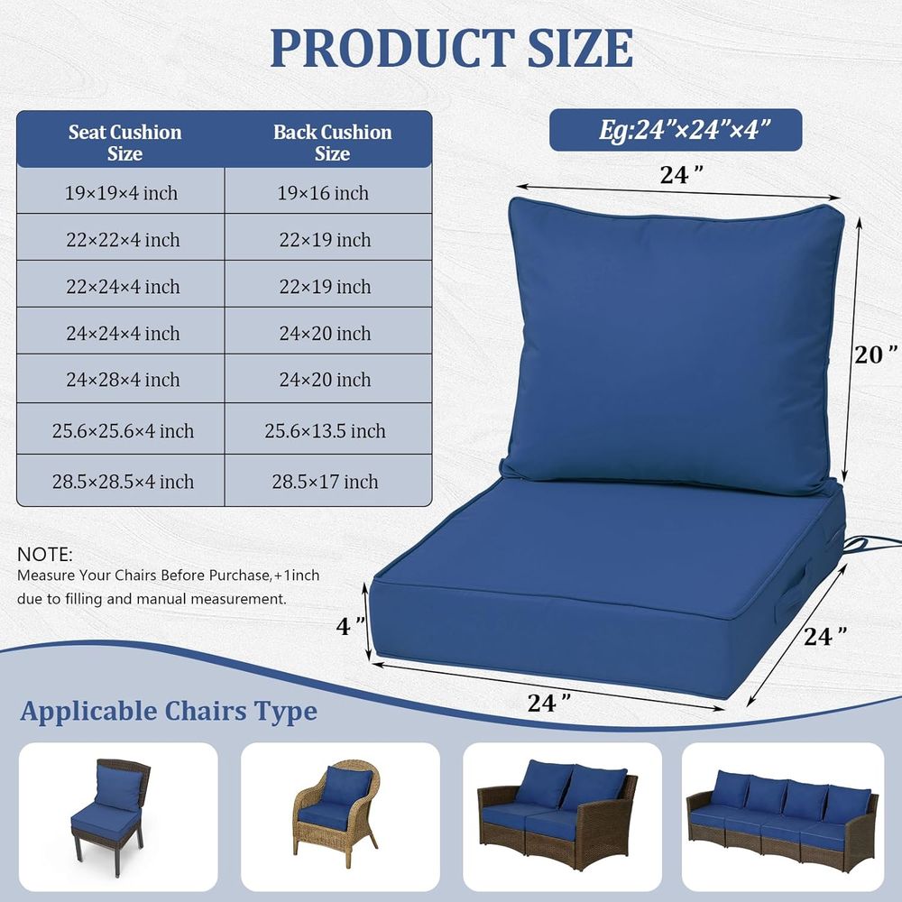 24x24 Outdoor Deep Seat Cushio - Outdoor Furniture Waterproof ulasan dan harga