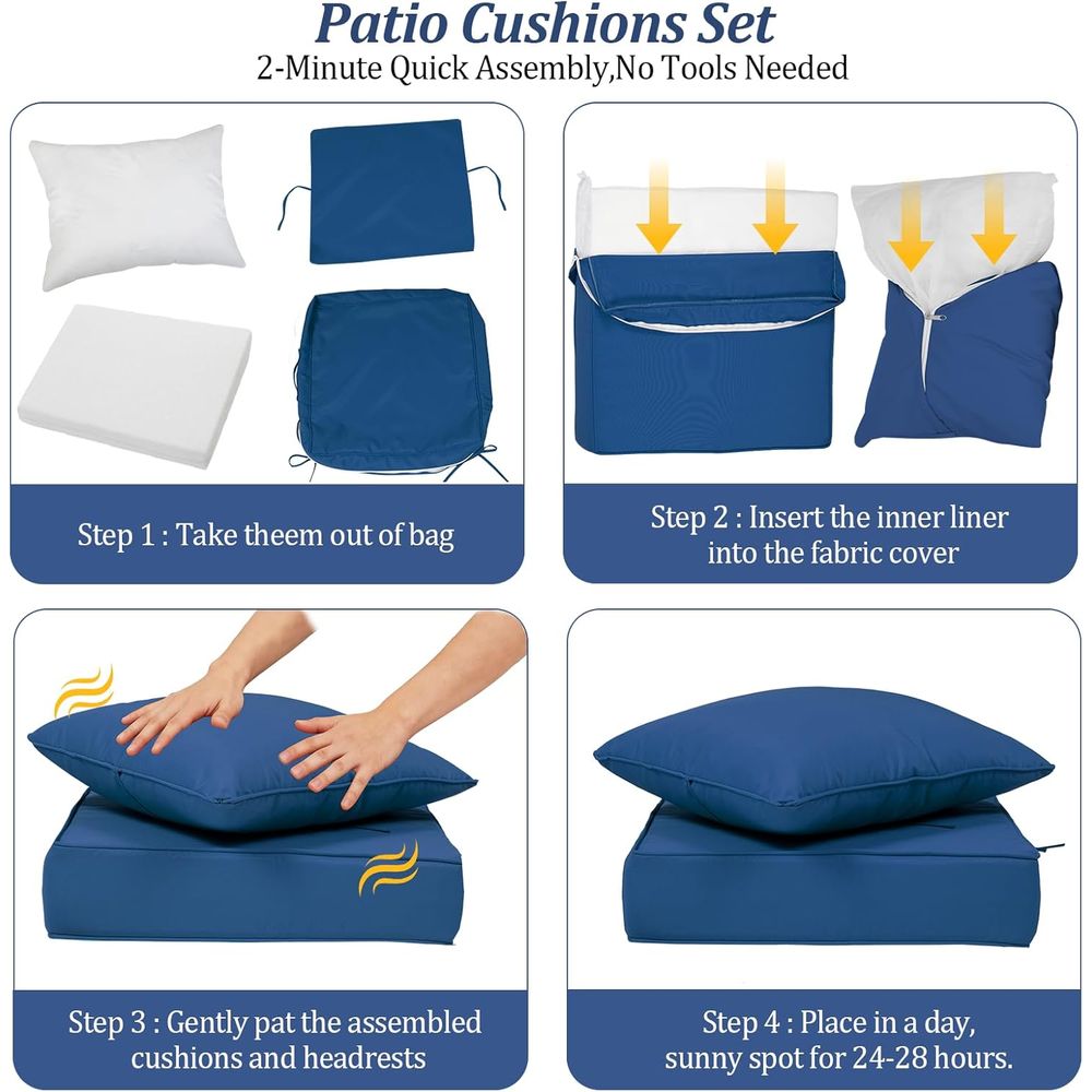 24x24 Outdoor Deep Seat Cushio - Outdoor Furniture Waterproof ulasan dan harga