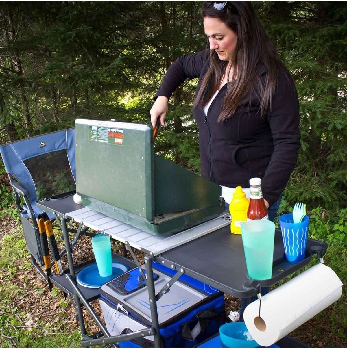 Slim Fold Portable Camping Kit - Folding Picnic Table ulasan dan harga