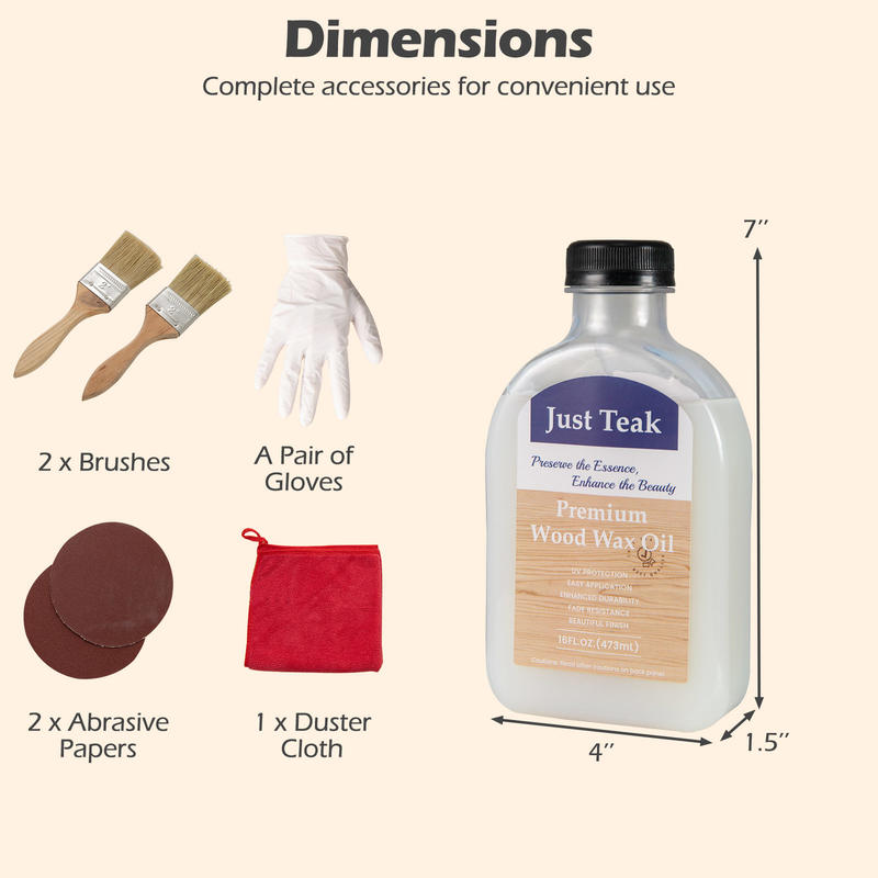 Wood Wax Oil Care Kit, Natural - Outdoor Furniture Oil Teak ulasan dan harga