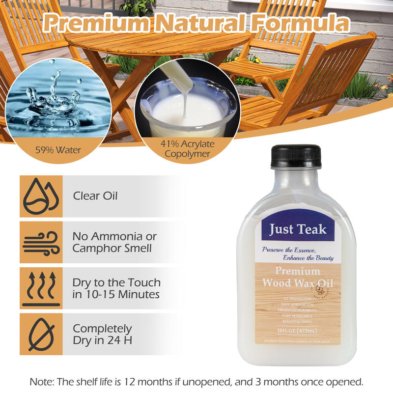 Wood Wax Oil Care Kit, Natural - Outdoor Furniture Oil Teak ulasan dan harga