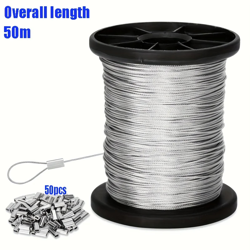 50m/196ft Stainless Steel Wire - Outdoor Furniture Rope ulasan dan harga