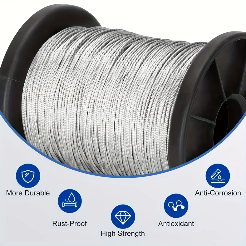50m/196ft Stainless Steel Wire - Outdoor Furniture Rope ulasan dan harga