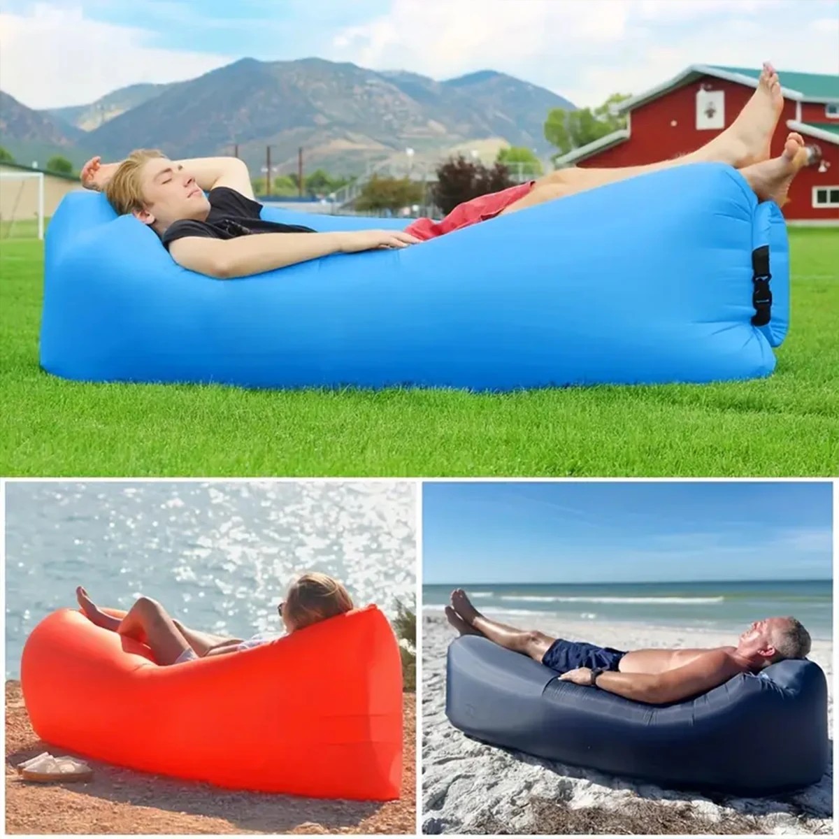 1Pcs Portable Inflatable Recli - Outdoor Daybed Sofa ulasan dan harga