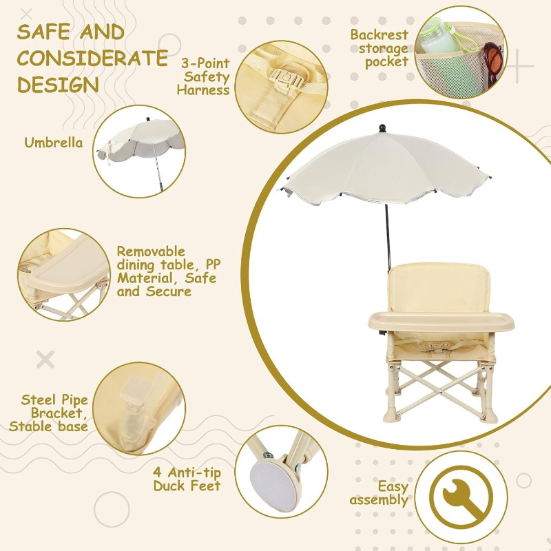 Baby Outdoor Beach Chair with  - Folding Picnic Table ulasan dan harga