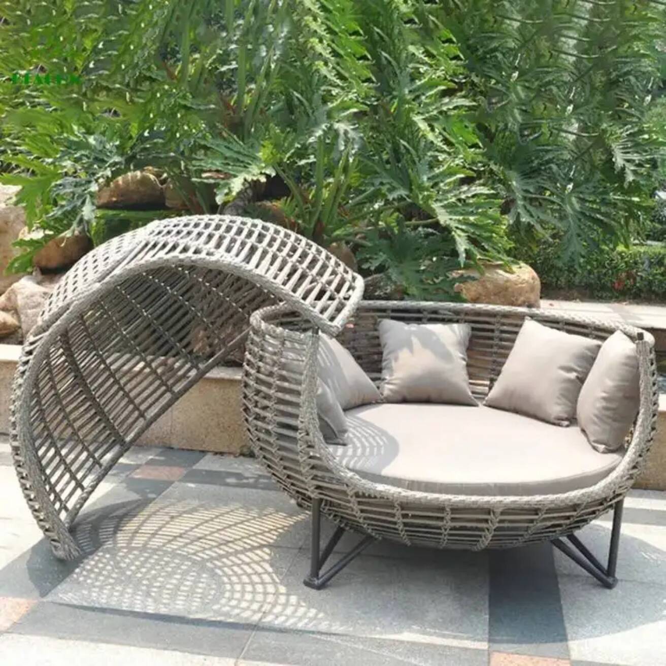 Nordic Patio Canopy Daybed Out - Outdoor Daybed Sofa ulasan dan harga