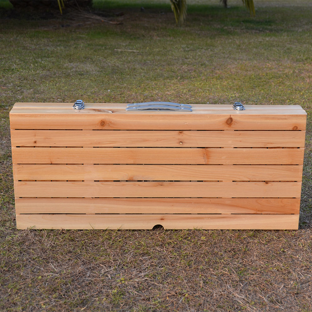 Modern Outdoor Solid Wood Alum - Folding Picnic Table ulasan dan harga