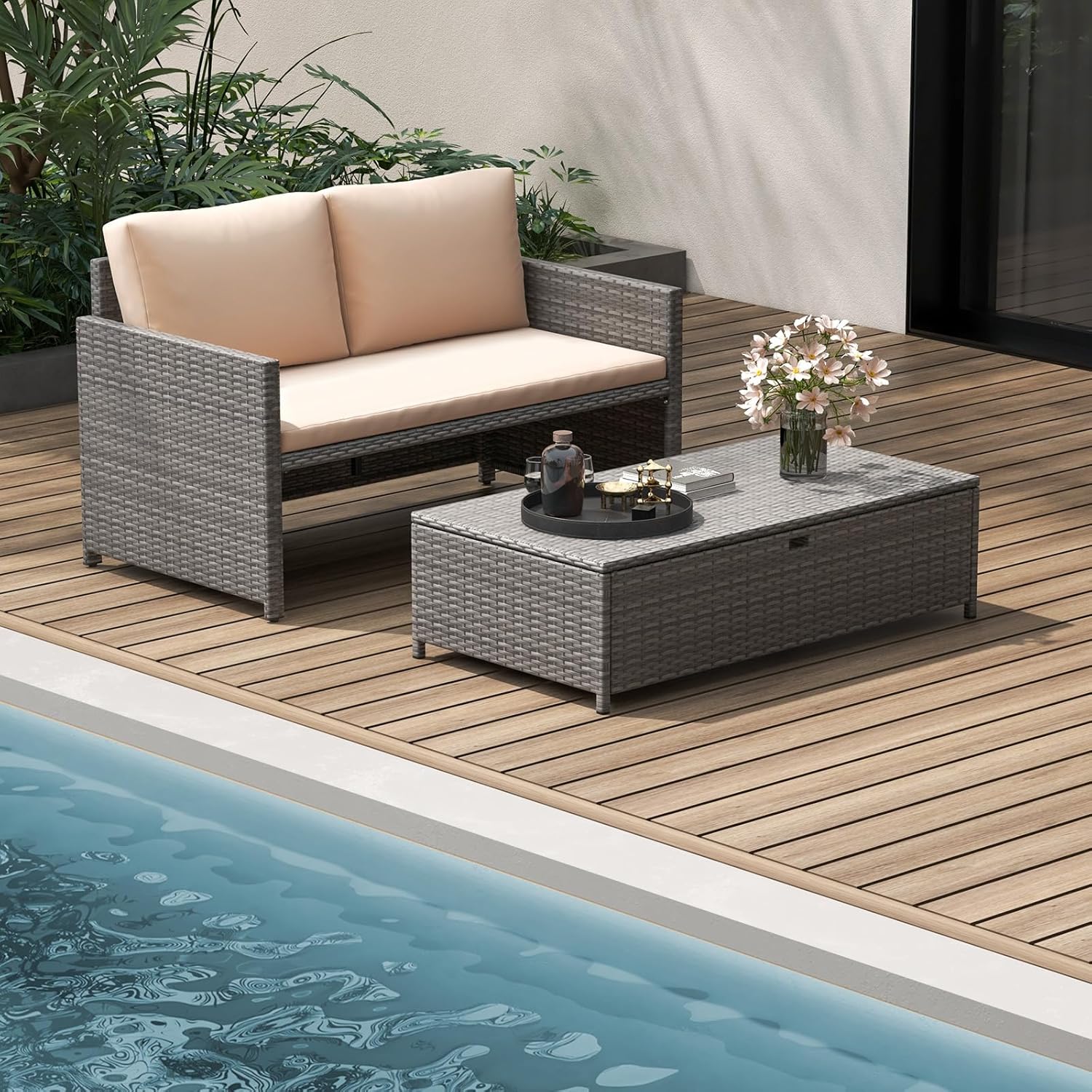 Wicker Patio Daybed Loveseat O - Outdoor Daybed Sofa ulasan dan harga