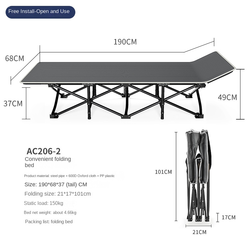 Heavy Duty Folding Camping Cot - Outdoor Daybed Sofa ulasan dan harga
