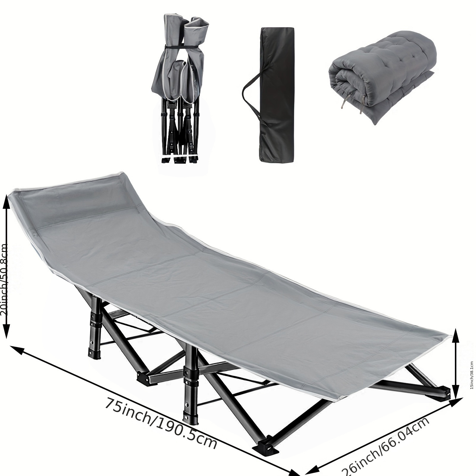 Heavy Duty Folding Camping Cot - Outdoor Daybed Sofa ulasan dan harga