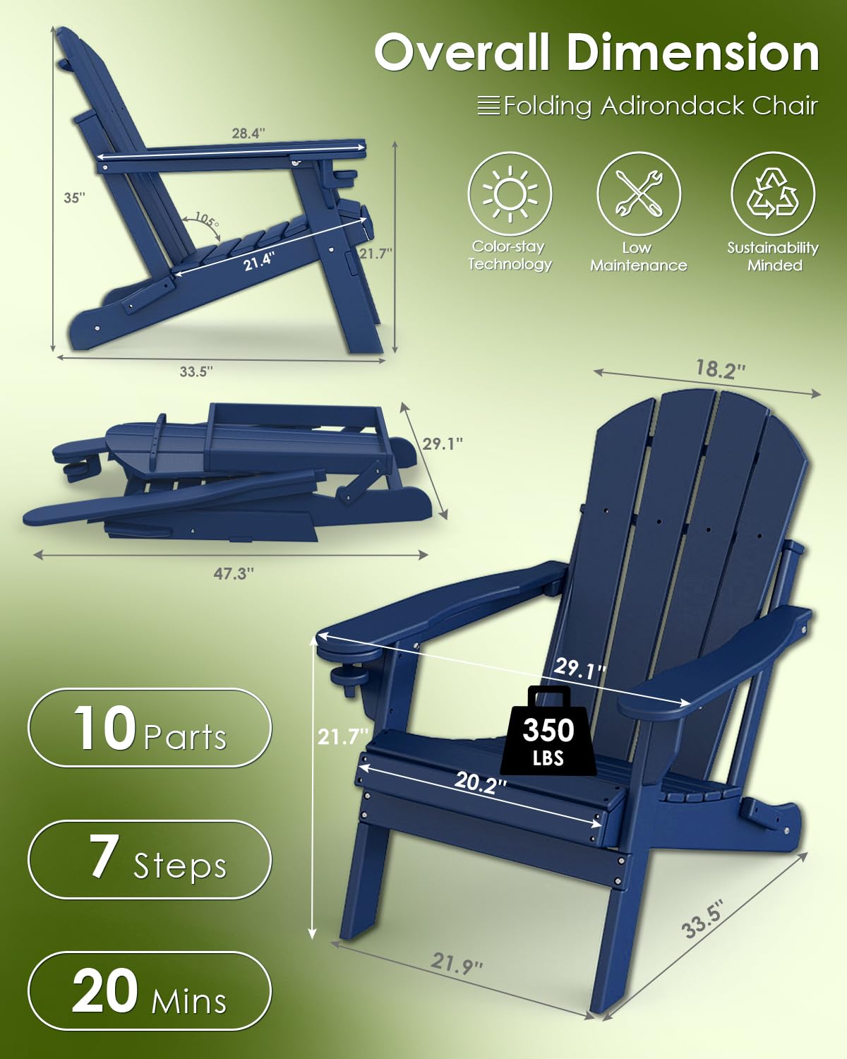 Chair Set 2, Folding All Weath - Outdoor Furniture Legs ulasan dan harga