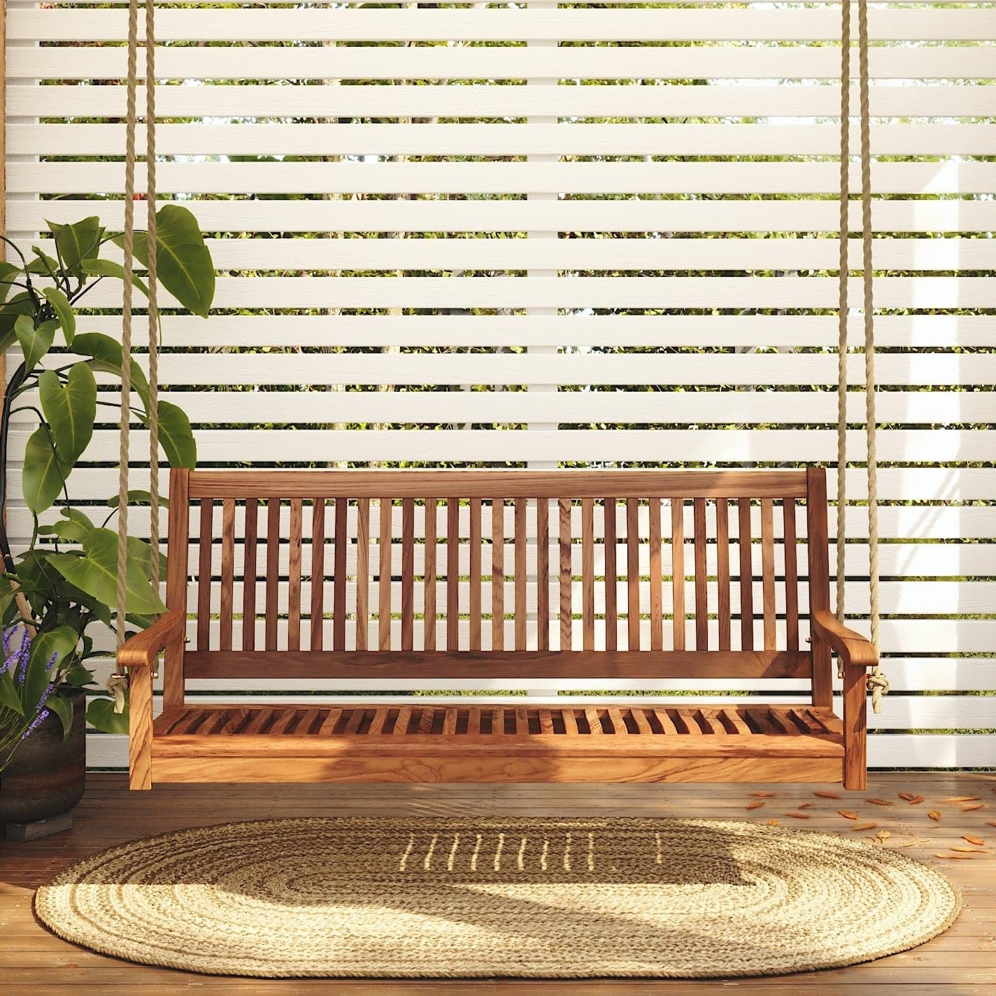 5ft Acacia Wood Porch Swing We - Outdoor Furniture Oil ulasan dan harga