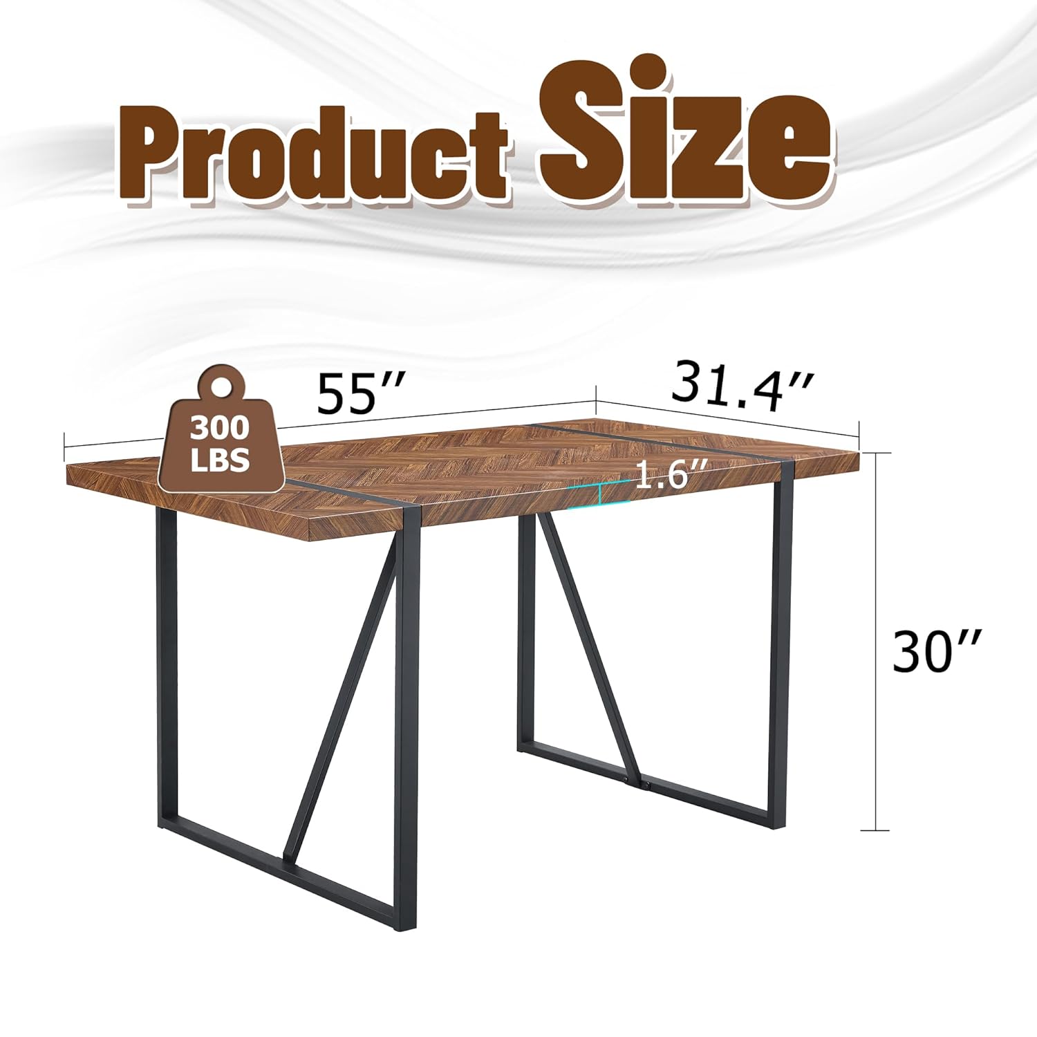 Retro Dining Table Dark Wood T - Outdoor Furniture Legs ulasan dan harga