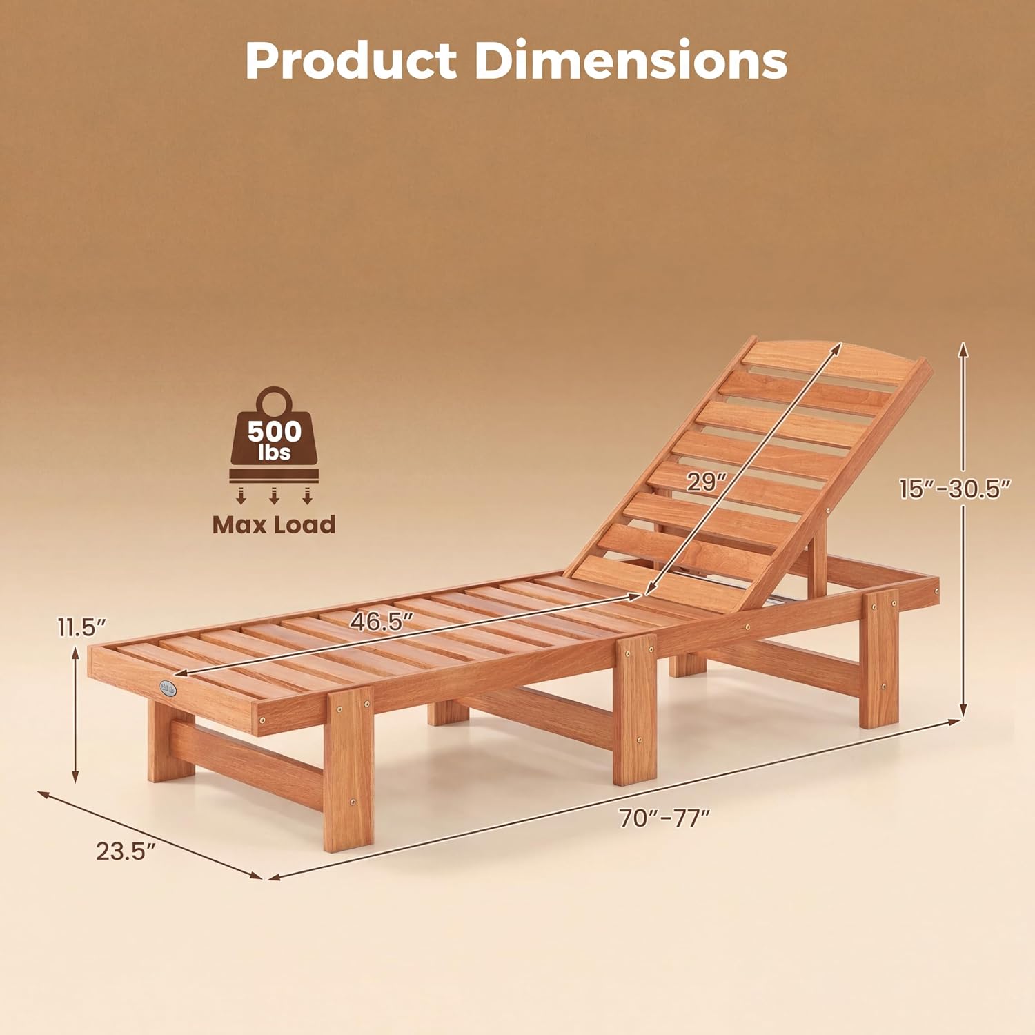Solid Wood Chaise Lounge, Outd - Outdoor Furniture Oil Teak ulasan dan harga