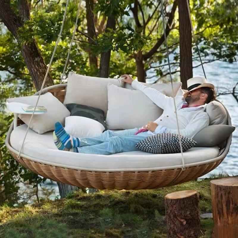 Outdoor Hanging Daybed Round W - Outdoor Daybed Sofa ulasan dan harga